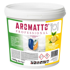 Aromatto Skuteczne kapsułki do zmywarki All in One o zapachu cytrynowym 80szt