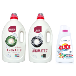 Aromatto Zestaw żel do prania czarnego 4L uniwersalnego 4L + odplamiacz 1L