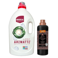 Aromatto Żel do prania Uniwersalny 4L + Tesori d'Oriente płyn do płukania hammam