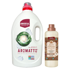 Aromatto Żel do prania Uniwersalny 4L + Tesori d'Oriente płyn do płukanie byzantium