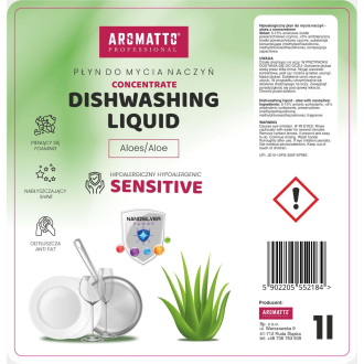 Płyn do mycia naczyń z Nanosrebrem Aromatto Aloesowy 1L koncentrat