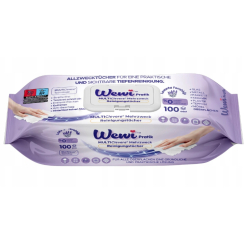 Wewi Ściereczki nawilżane o zapachu lawendowym opakowanie 100 szt.
